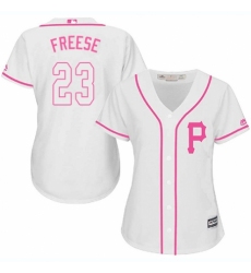 Women's Majestic Pittsburgh Pirates #23 David Freese Authentic White Fashion Cool Base MLB Jersey