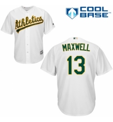 Youth Majestic Oakland Athletics #13 Bruce Maxwell Replica White Home Cool Base MLB Jersey