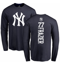 MLB Nike New York Yankees #77 Clint Frazier Navy Blue Backer Long Sleeve T-Shirt