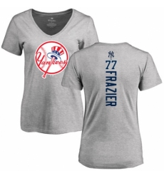 MLB Women's Nike New York Yankees #77 Clint Frazier Ash Backer T-Shirt