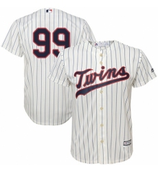 Youth Majestic Minnesota Twins #99 Logan Morrison Replica Cream Alternate Cool Base MLB Jersey