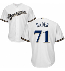Youth Majestic Milwaukee Brewers #71 Josh Hader Replica Navy Blue Alternate Cool Base MLB Jersey