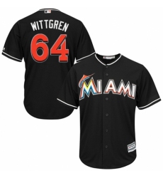 Youth Majestic Miami Marlins #64 Nick Wittgren Replica Black Alternate 2 Cool Base MLB Jersey
