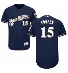 Men's Majestic Milwaukee Brewers #15 Cecil Cooper White Alternate Flex Base Authentic Collection MLB Jersey