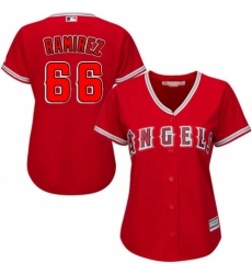 Women's Majestic Los Angeles Angels of Anaheim #66 J. C. Ramirez Replica Red Alternate MLB Jersey