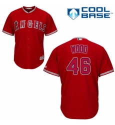 Youth Majestic Los Angeles Angels of Anaheim #46 Blake Wood Authentic Red Alternate Cool Base MLB Jersey
