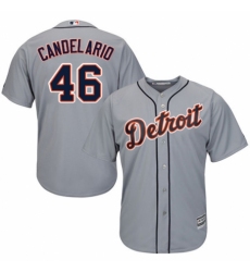 Youth Majestic Detroit Tigers #46 Jeimer Candelario Authentic Grey Road Cool Base MLB Jersey