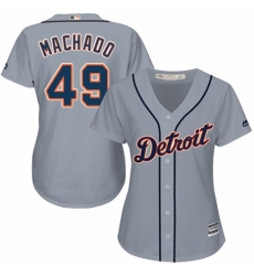 Women's Majestic Detroit Tigers #49 Dixon Machado Replica Grey Road Cool Base MLB Jersey