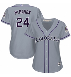 Women's Majestic Colorado Rockies #24 Ryan McMahon Authentic Grey Road Cool Base MLB Jersey