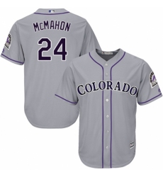 Youth Majestic Colorado Rockies #24 Ryan McMahon Authentic Grey Road Cool Base MLB Jersey