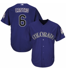 Youth Majestic Colorado Rockies #6 Daniel Castro Replica Purple Alternate 1 Cool Base MLB Jersey