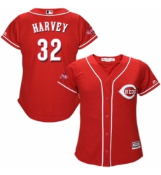 Women's Majestic Cincinnati Reds #32 Matt Harvey Replica Red Alternate Cool Base MLB Jersey