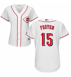 Women's Majestic Cincinnati Reds #15 George Foster Replica White Home Cool Base MLB Jersey