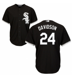 Youth Majestic Chicago White Sox #24 Matt Davidson Authentic Black Alternate Home Cool Base MLB Jersey