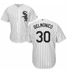 Youth Majestic Chicago White Sox #30 Nicky Delmonico Replica White Home Cool Base MLB Jersey
