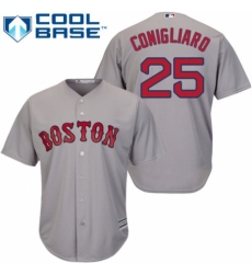 Youth Majestic Boston Red Sox #25 Tony Conigliaro Authentic Grey Road Cool Base MLB Jersey