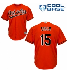 Youth Majestic Baltimore Orioles #15 Chance Sisco Authentic Orange Alternate Cool Base MLB Jersey