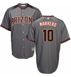 Men's Majestic Arizona Diamondbacks #10 Deven Marrero Replica Grey Road Cool Base MLB Jersey
