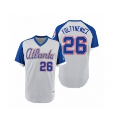 Youth Braves #26 Mike Foltynewicz Gray Royal 1979 Turn Back the Clock Authentic Jersey