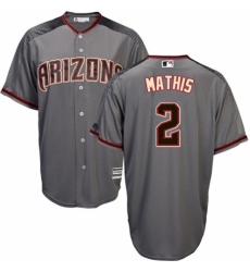Men's Majestic Arizona Diamondbacks #2 Jeff Mathis Replica Grey Road Cool Base MLB Jersey