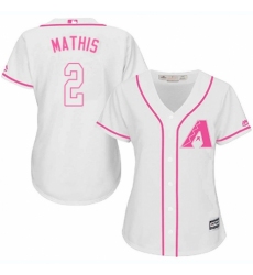 Women's Majestic Arizona Diamondbacks #2 Jeff Mathis Authentic White Fashion MLB Jersey