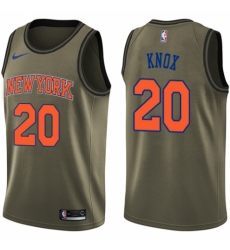 Men's Nike New York Knicks #20 Kevin Knox Swingman Green Salute to Service NBA Jersey