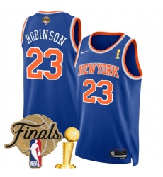 Men's New Yok Knicks #23 Mitchell Robinson Blue 2026 Finals And Finals Champions Icon Edition Stitched Basketball Jersey