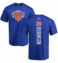 NBA Nike New York Knicks #26 Mitchell Robinson Royal Blue Backer T-Shirt