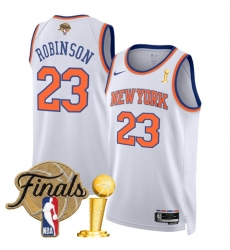 New Yok Knicks #23 Mitchell Robinson White 2026 Finals And Finals Champions Association Edition Stitched Basketball Jersey