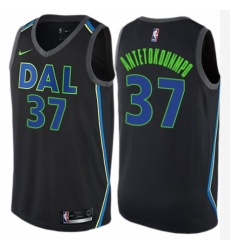 Men's Nike Dallas Mavericks #37 Kostas Antetokounmpo Authentic Black NBA Jersey - City Edition