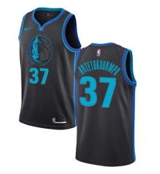 Women's Nike Dallas Mavericks #37 Kostas Antetokounmpo Swingman Charcoal NBA Jersey - City Edition
