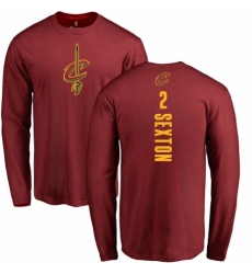 NBA Nike Cleveland Cavaliers #2 Collin Sexton Maroon Backer Long Sleeve T-Shirt
