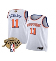 Men's New Yok Knicks #11 Jalen Brunson White 2026 Finals Icon Edition Stitched Jersey
