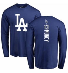 MLB Nike Los Angeles Dodgers #13 Max Muncy Royal Blue Backer Long Sleeve T-Shirt