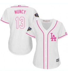 Women's Majestic Los Angeles Dodgers #13 Max Muncy Authentic White Fashion Cool Base 2018 World Series MLB Jersey