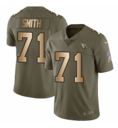 Men's Nike Arizona Cardinals #71 Andre Smith Limited Olive/Gold 2017 Salute to Service NFL Jersey