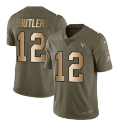 Men's Nike Arizona Cardinals #12 Brice Butler Limited Olive Gold 2017 Salute to Service NFL Jersey