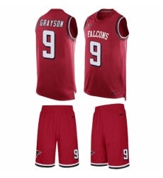 Men's Nike Atlanta Falcons #9 Garrett Grayson Limited Red Tank Top Suit NFL Jersey