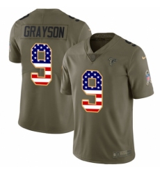 Youth Nike Atlanta Falcons #9 Garrett Grayson Limited Olive/USA Flag 2017 Salute to Service NFL Jersey