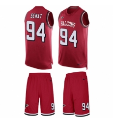 Men's Nike Atlanta Falcons #94 Deadrin Senat Limited Red Tank Top Suit NFL Jersey