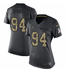 Women's Nike Atlanta Falcons #94 Deadrin Senat Limited Black 2016 Salute to Service NFL Jersey