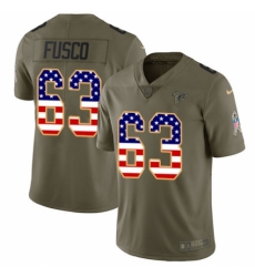 Men's Nike Atlanta Falcons #63 Brandon Fusco Limited Olive/USA Flag 2017 Salute to Service NFL Jersey
