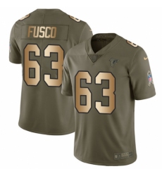 Youth Nike Atlanta Falcons #63 Brandon Fusco Limited Olive/Gold 2017 Salute to Service NFL Jersey