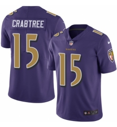 Men's Nike Baltimore Ravens #15 Michael Crabtree Limited Purple Rush Vapor Untouchable NFL Jersey