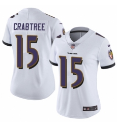 Women's Nike Baltimore Ravens #15 Michael Crabtree White Vapor Untouchable Elite Player NFL Jersey