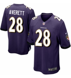 Men's Nike Baltimore Ravens #28 Anthony Averett Game Purple Team Color NFL Jersey