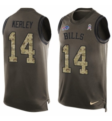 Men's Nike Buffalo Bills #14 Jeremy Kerley Limited Green Salute to Service Tank Top NFL Jersey