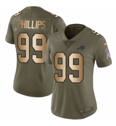 Women's Nike Buffalo Bills #99 Harrison Phillips Limited Olive/Gold 2017 Salute to Service NFL Jersey