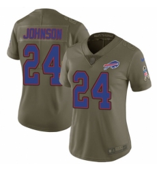 Women's Nike Buffalo Bills #24 Taron Johnson Limited Olive 2017 Salute to Service NFL Jersey