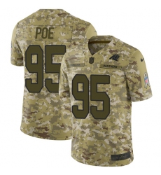 Youth Nike Carolina Panthers #95 Dontari Poe Limited Camo 2018 Salute to Service NFL Jersey